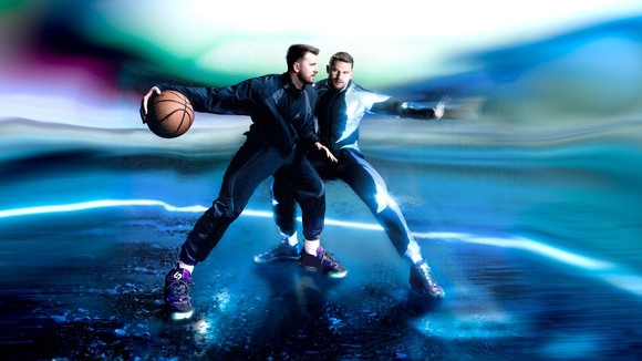 People playing basketball in Nike sneakers.