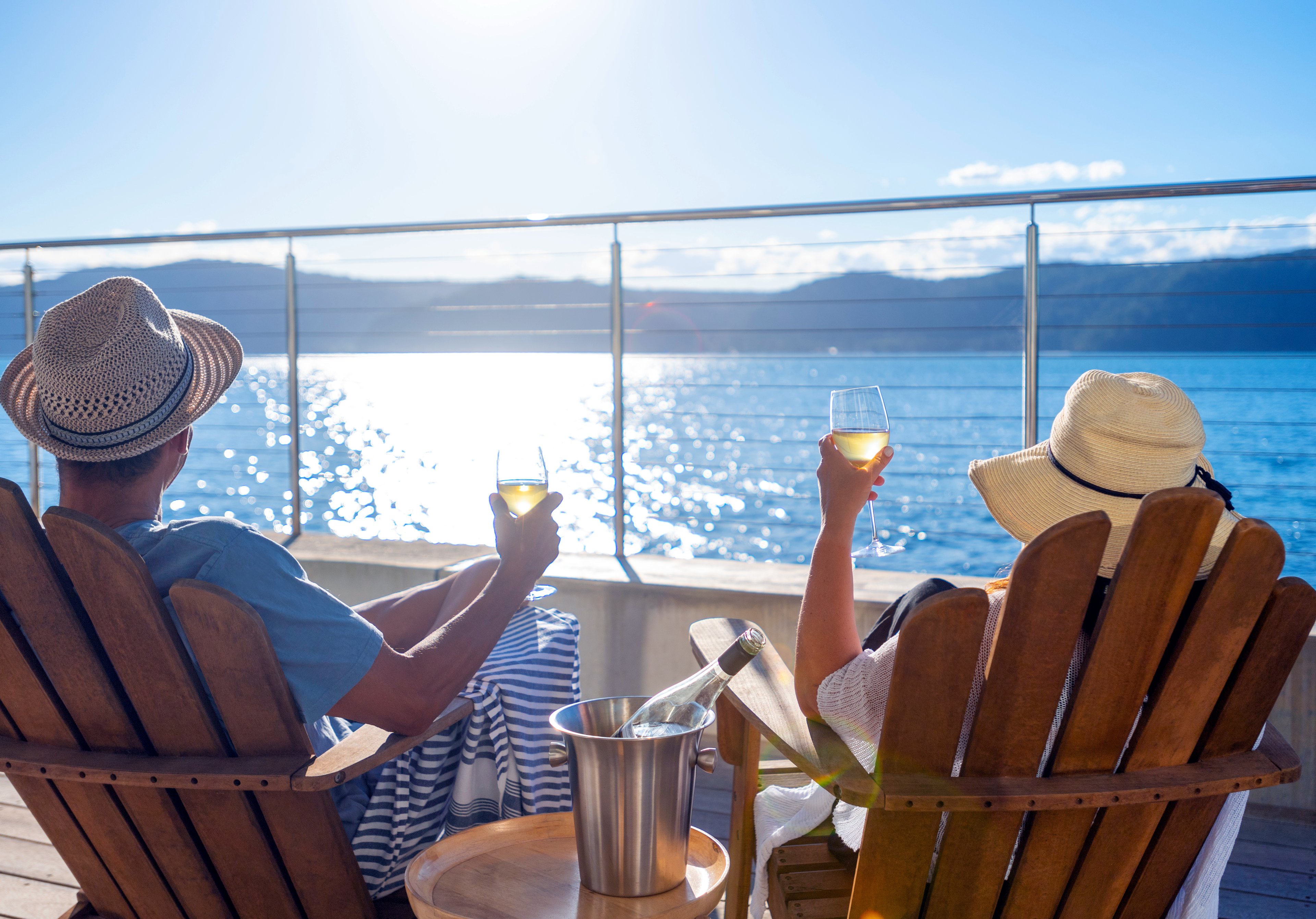 chilling with drinks on a cruise