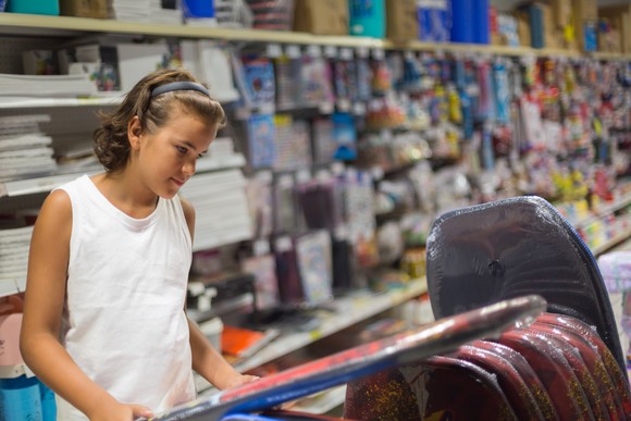 Customer browses items at a store.