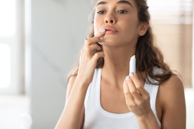 Person applying makeup