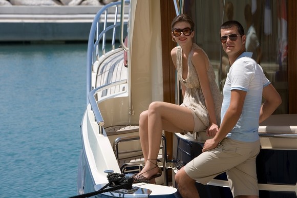 A couple enjoying retirement income. 