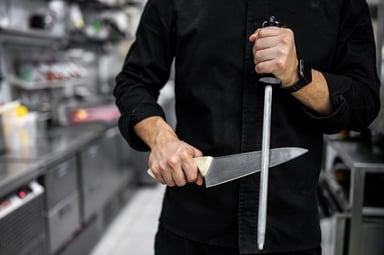 chef sharpening knife