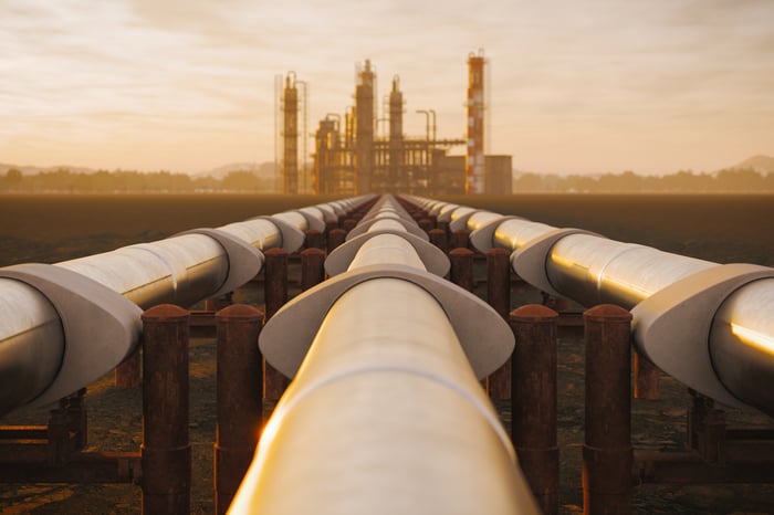 Pipeline going to processing plant.