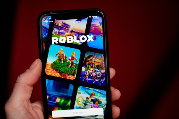 Roblox app on a phone.