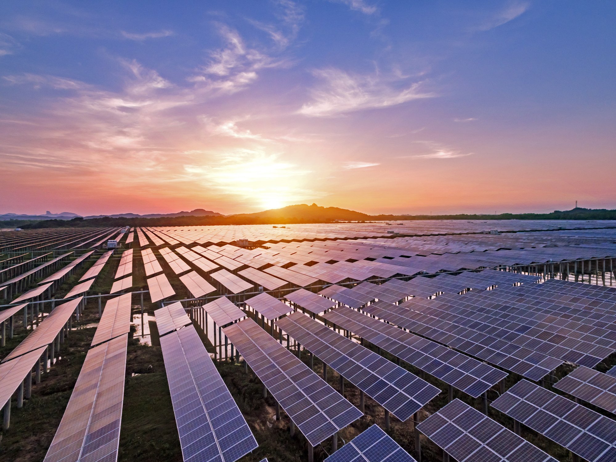 A large-scale solar power plant.