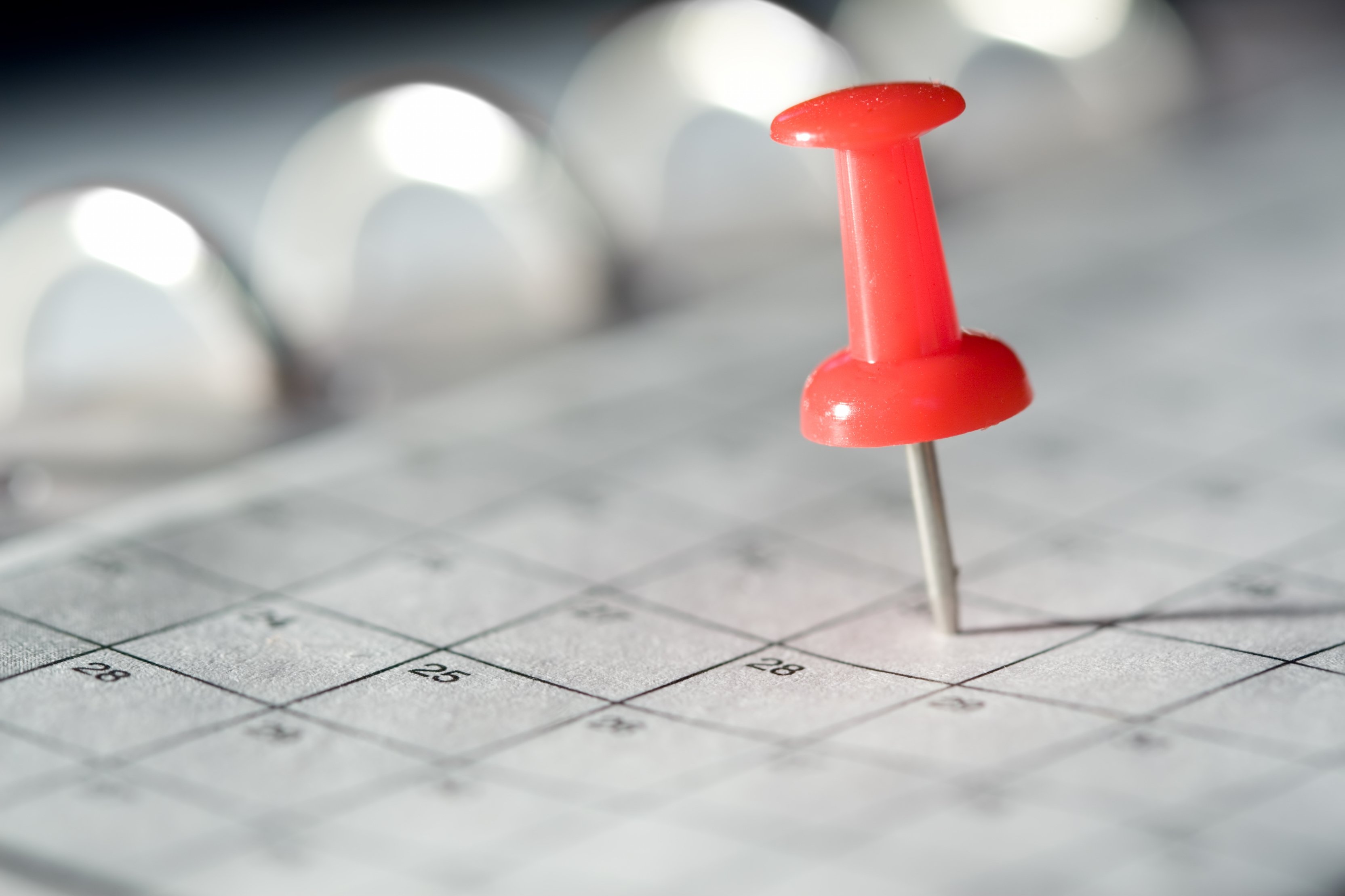 calendar with red pin