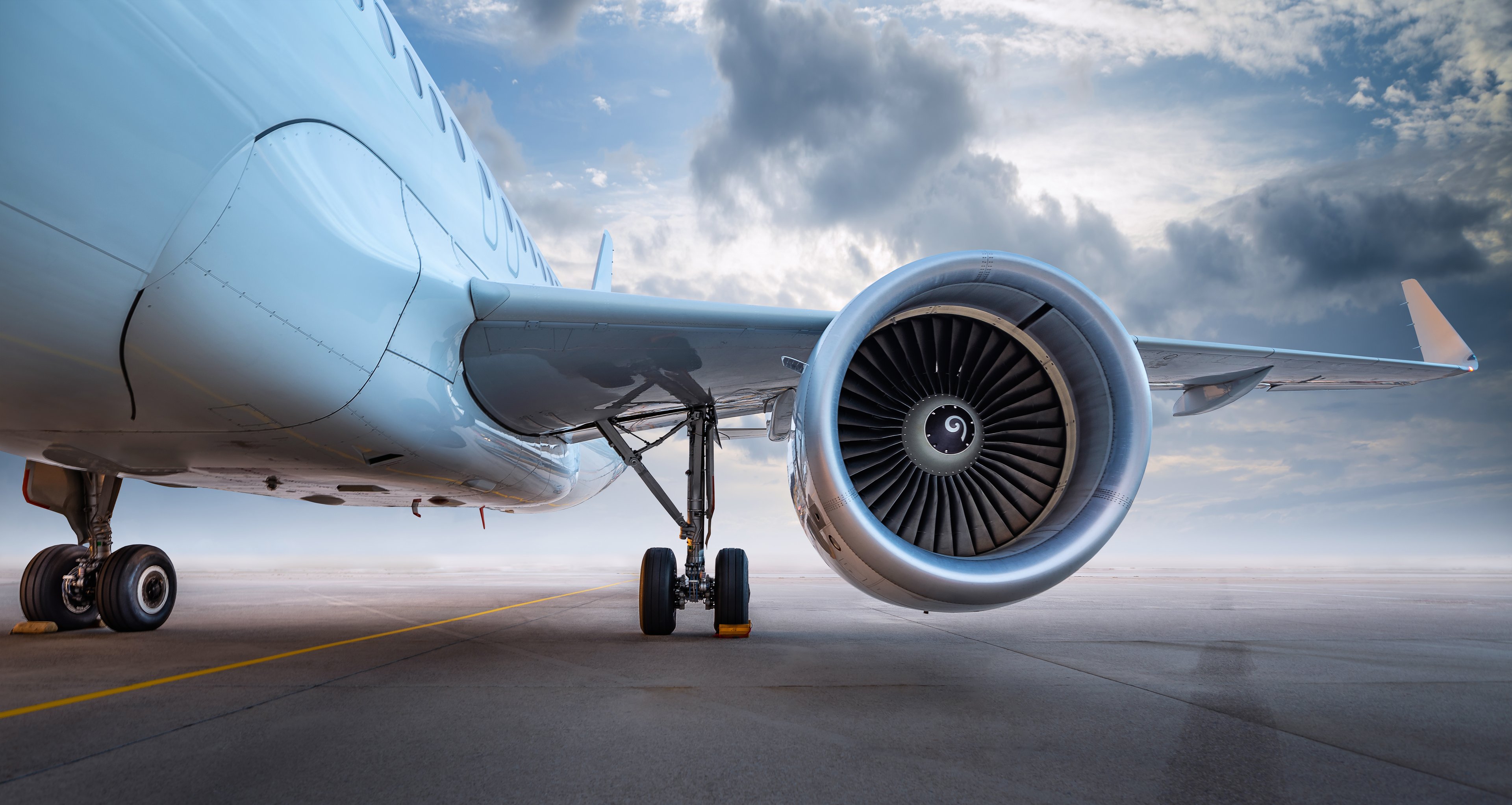 airplane engine turbine close up
