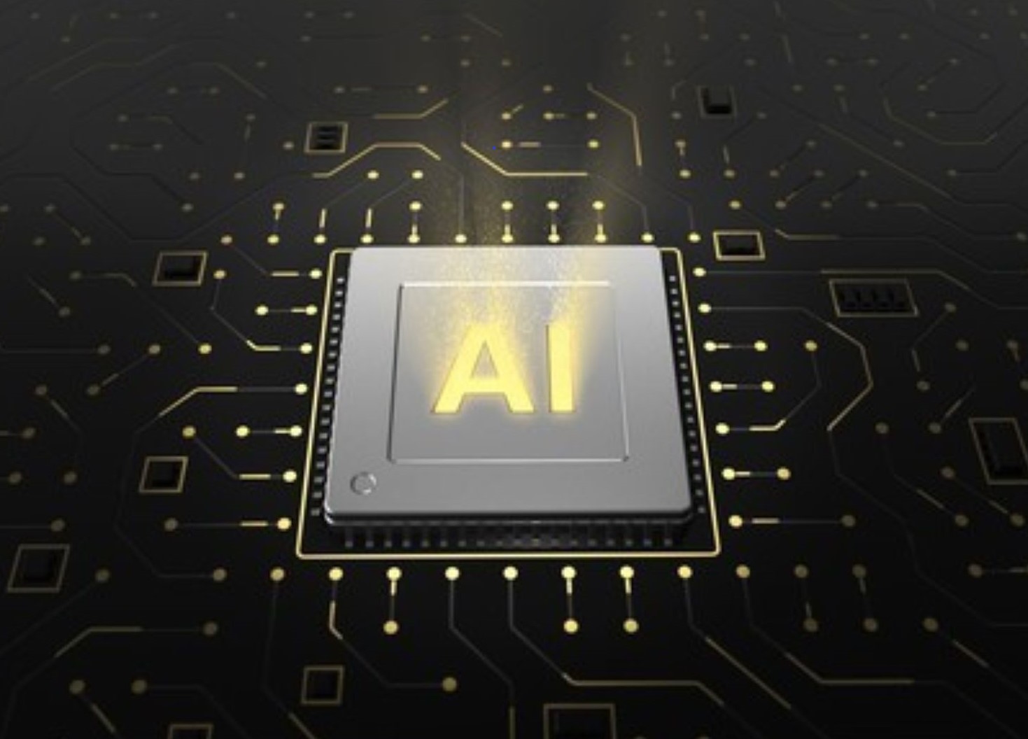 A semiconductor with "AI" in yellow in center.