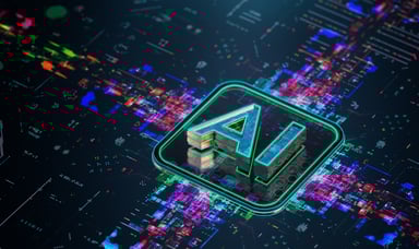 AI on a digital circuitboard.