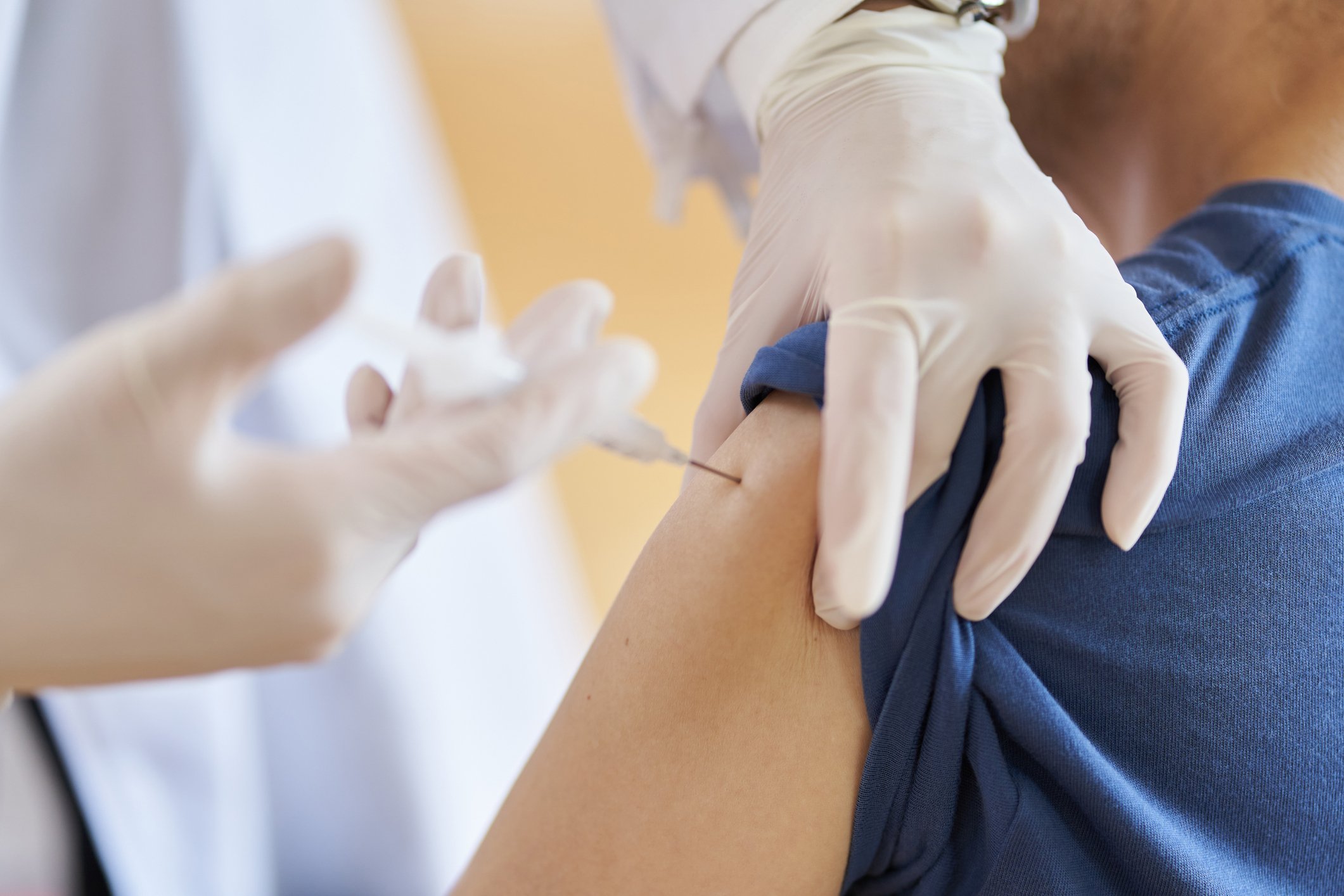 Person getting vaccinated.
