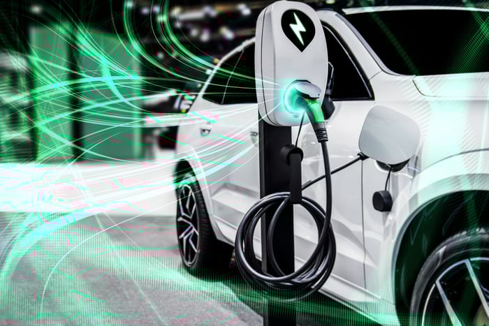 EV charging green.