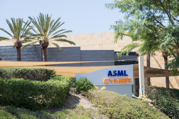 The exterior of an ASML building.