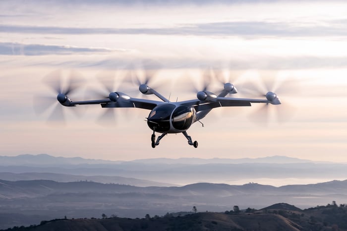 Joby Aviation aircraft in flight.