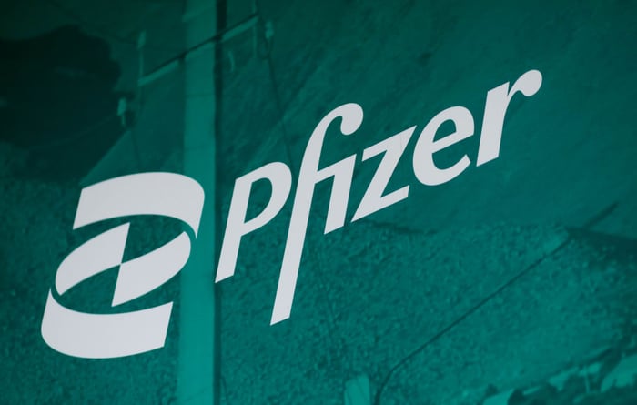 Pfizer logo.