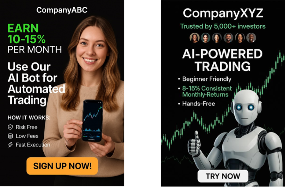 Examples of auto-trading services offered. 