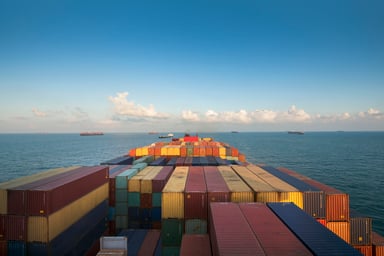 Container ship foredeck