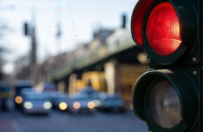 Red traffic light.