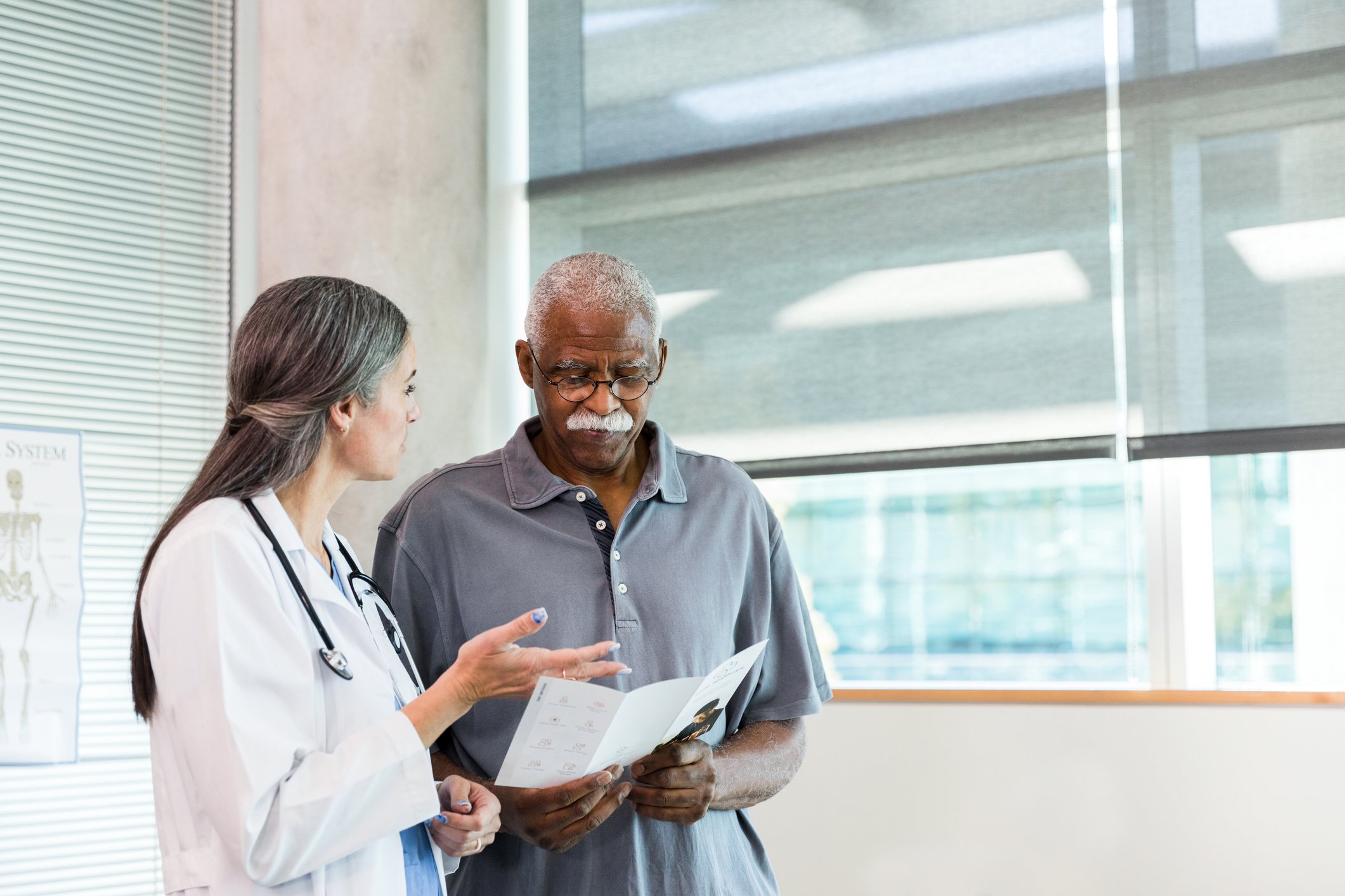 Doctor and patient talking.