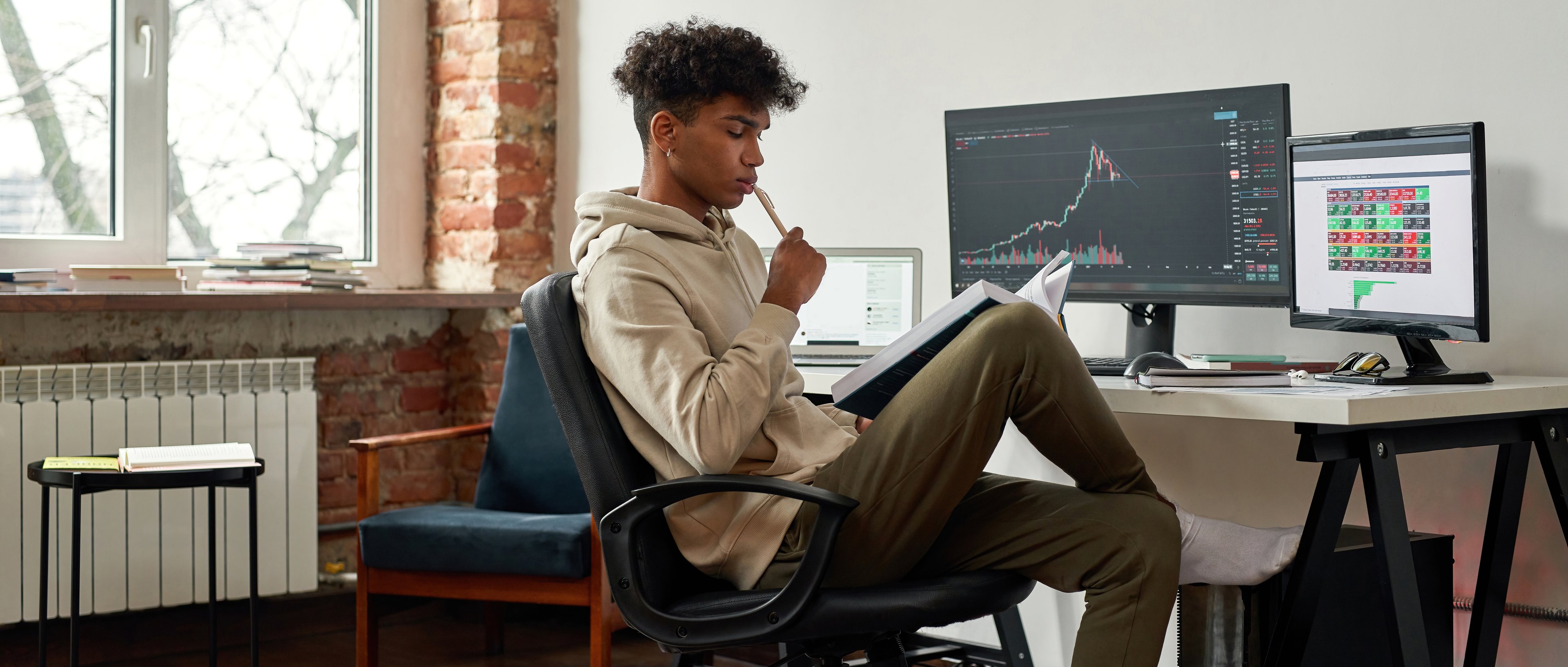 Person studying crypto