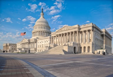 Congress Capitol Hill under a blue sky.