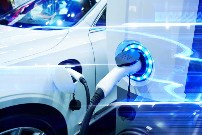 Electric car charging.