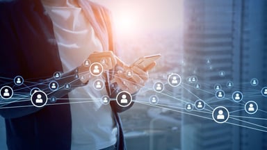 using smartphone to connect with others