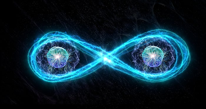 A glowing infinity symbol representing nuclear power.