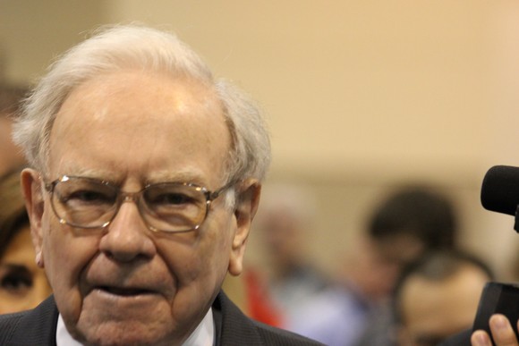 Warren Buffett with serious expression.