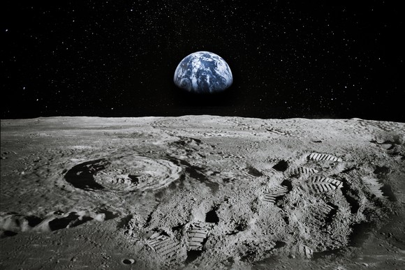 Earth as seen from the moon.