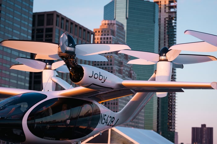 A Joby Aviation all-electric aircraft