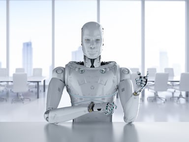 White android robot AI 952969888