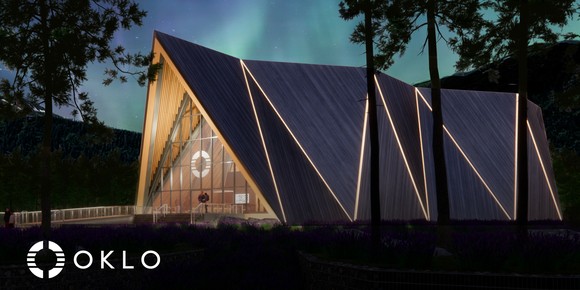 Oklo's distinct contemporary design power plant.