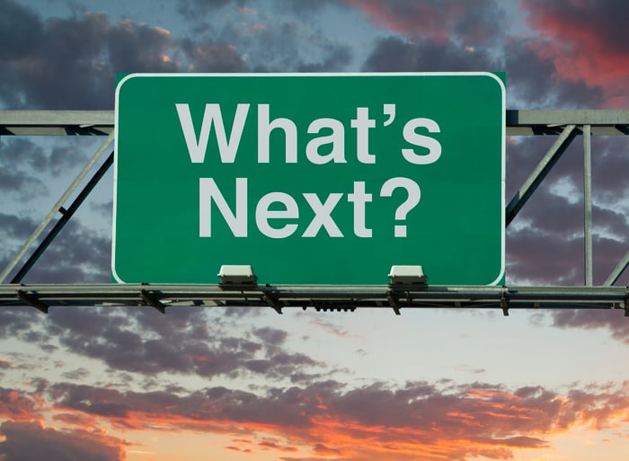 A sign that reads "What's Next?"