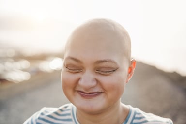 Getty - bald smiling happy striped shirt