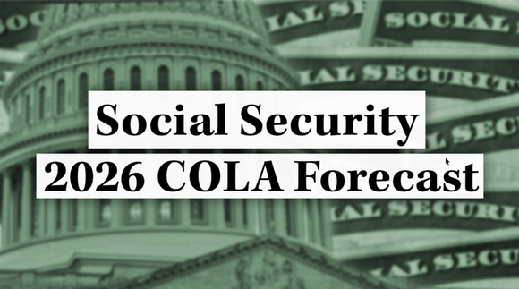 Image that reads "Social Security 2026 COLA Forecast"