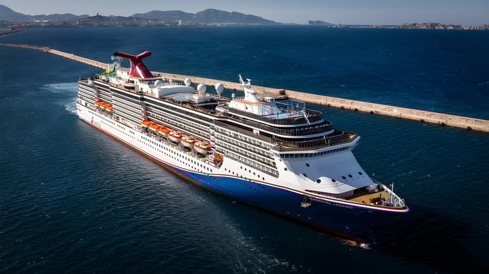 Carnival Legend cruise ship underway at sea.