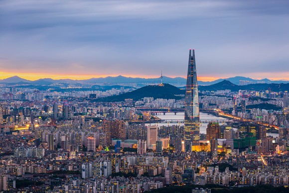 The Seoul skyline.