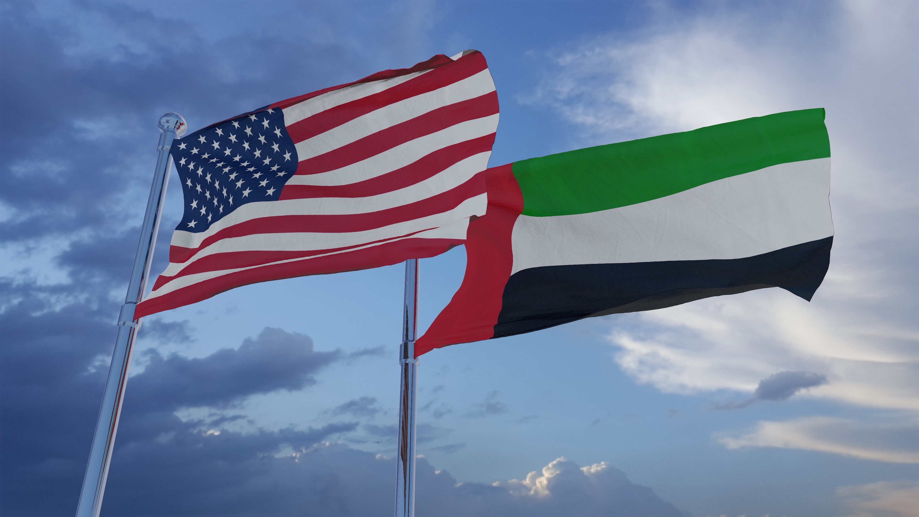 Flags of the United States of America and the United Arab Emirates