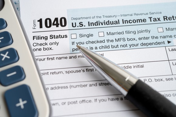 Federal tax Form 1040.