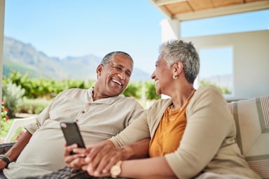 A couple retired with a phone