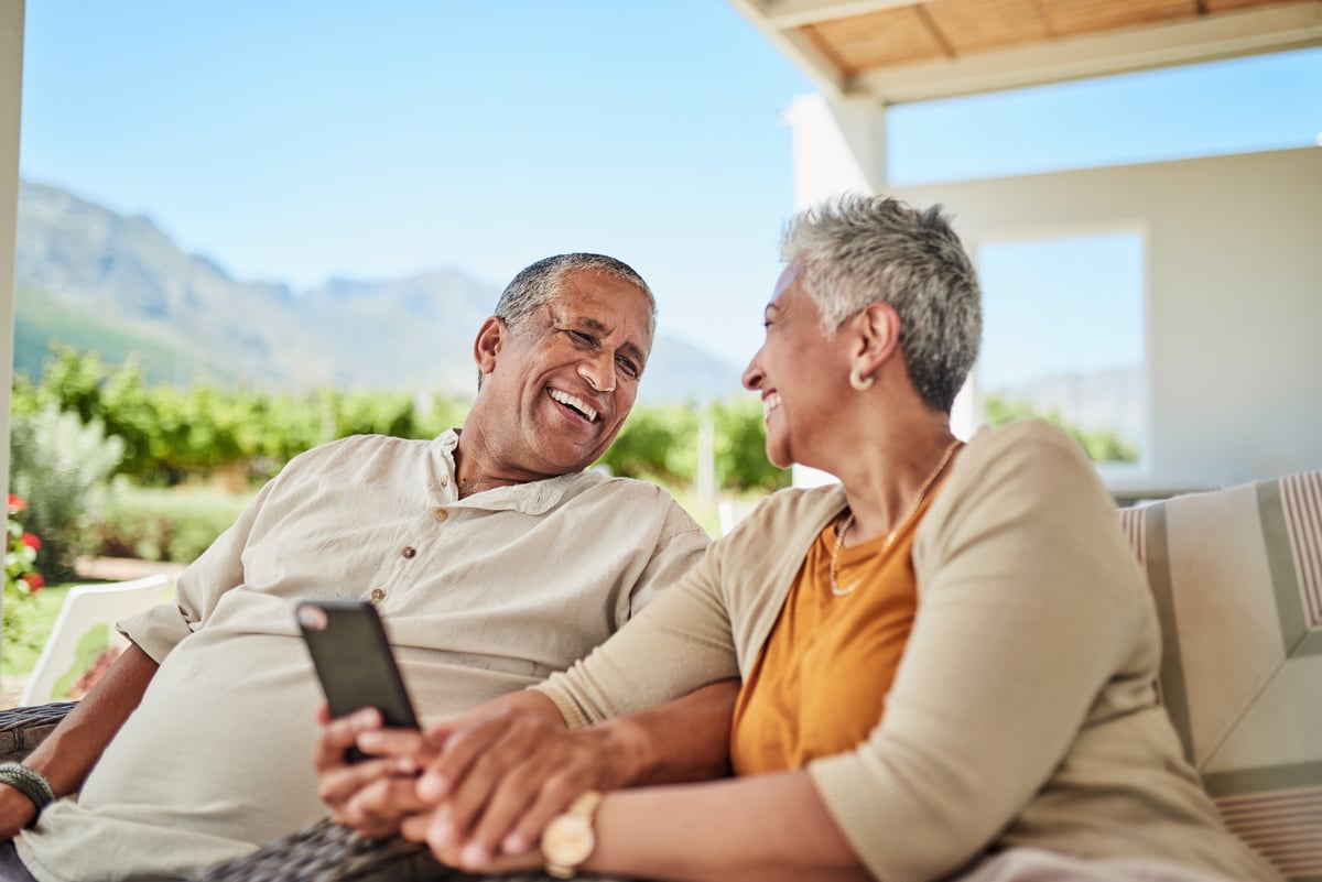 A couple retired with a phone