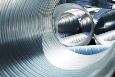 A collection of rolled aluminum products