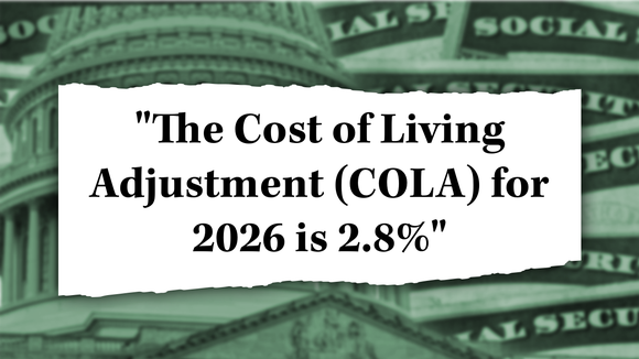 An illustration saying "The Cost of Living Adjustment for 2026 is 2.8%"