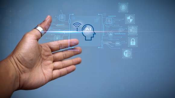 Hand gesture AI digital chart.