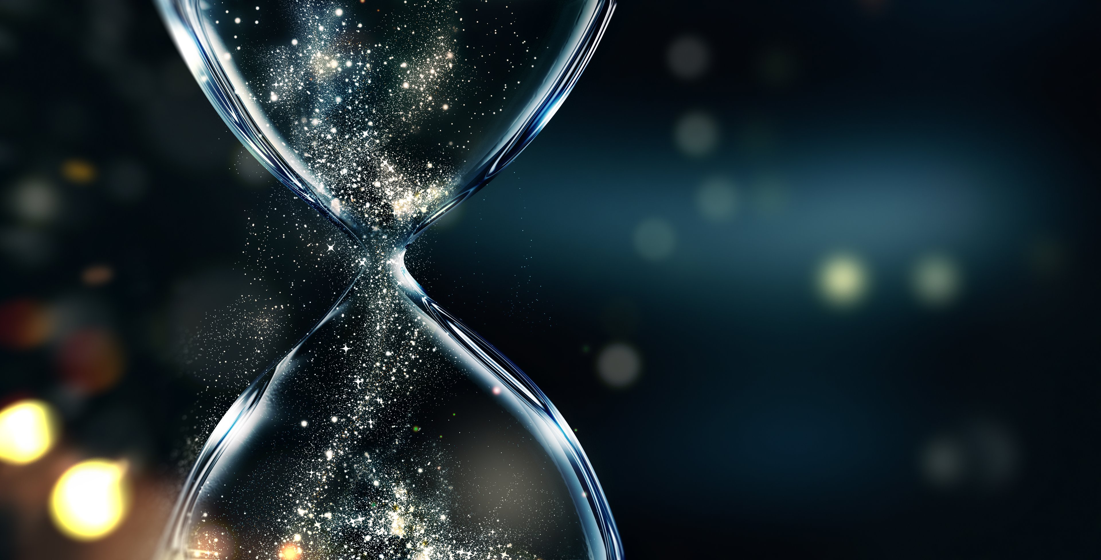 Sand in an hourglass.