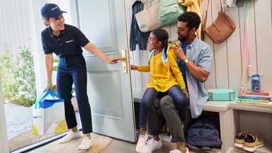 Walmart delivery person bringing an order