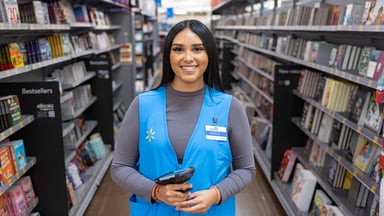 Walmart associate in store
