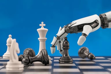robot playing chess AI