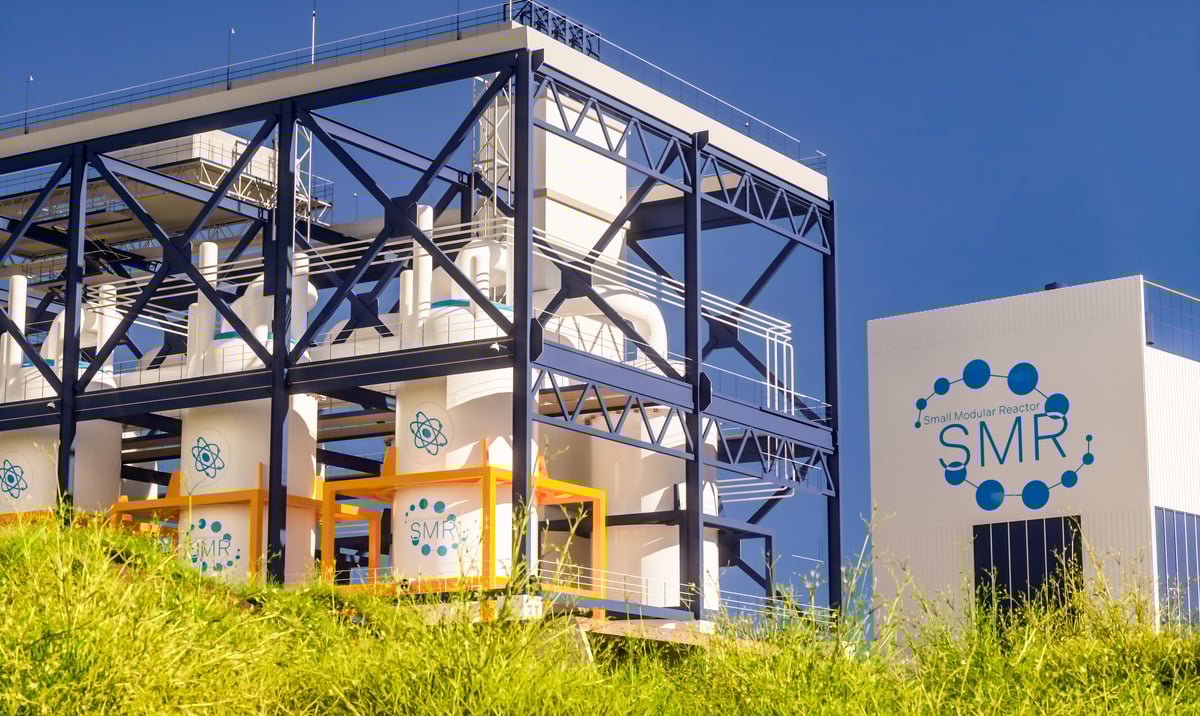 A nuclear power plant with SMRs. 