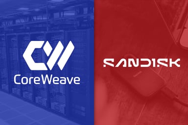 Coreweave and Sandisk logos